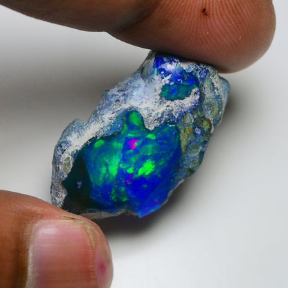Rare Blue Opal 28.35 Carats | Natural Blue Ethiopian Opal Rough - Ready for Cutting & Jewelry!