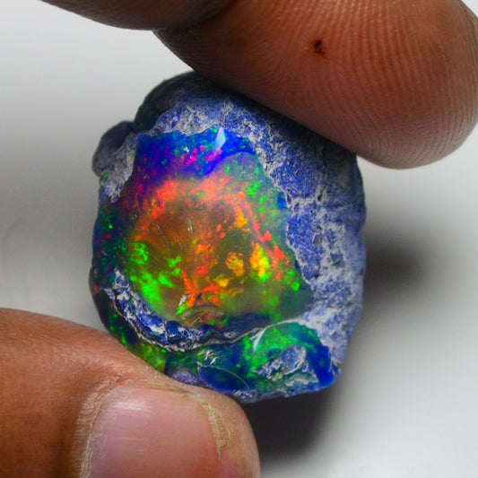 Rare Blue Opal 34.00 Carats | Natural Blue Ethiopian Opal Rough - Ready for Cutting & Jewelry!