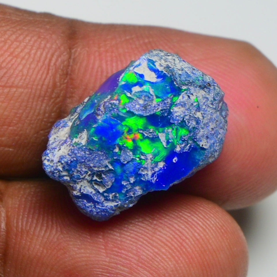 Rare Blue Opal 12.05 Carats | Natural Blue Ethiopian Opal Rough - Ready for Cutting & Jewelry!