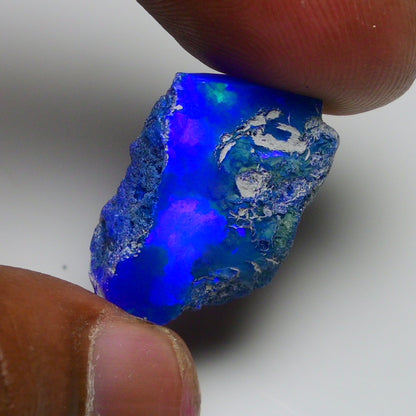 Rare Blue Opal 13.75 Carats | Natural Blue Ethiopian Opal Rough - Ready for Cutting & Jewelry!