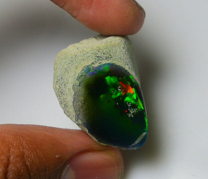 Black Opal Rough 29.70 Carats | Natural Ethiopian Opal Rough - Ready for Cutting & Jewelry | AAA Grade Opal Raw