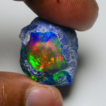 Rare Blue Opal 34.00 Carats | Natural Blue Ethiopian Opal Rough - Ready for Cutting & Jewelry!
