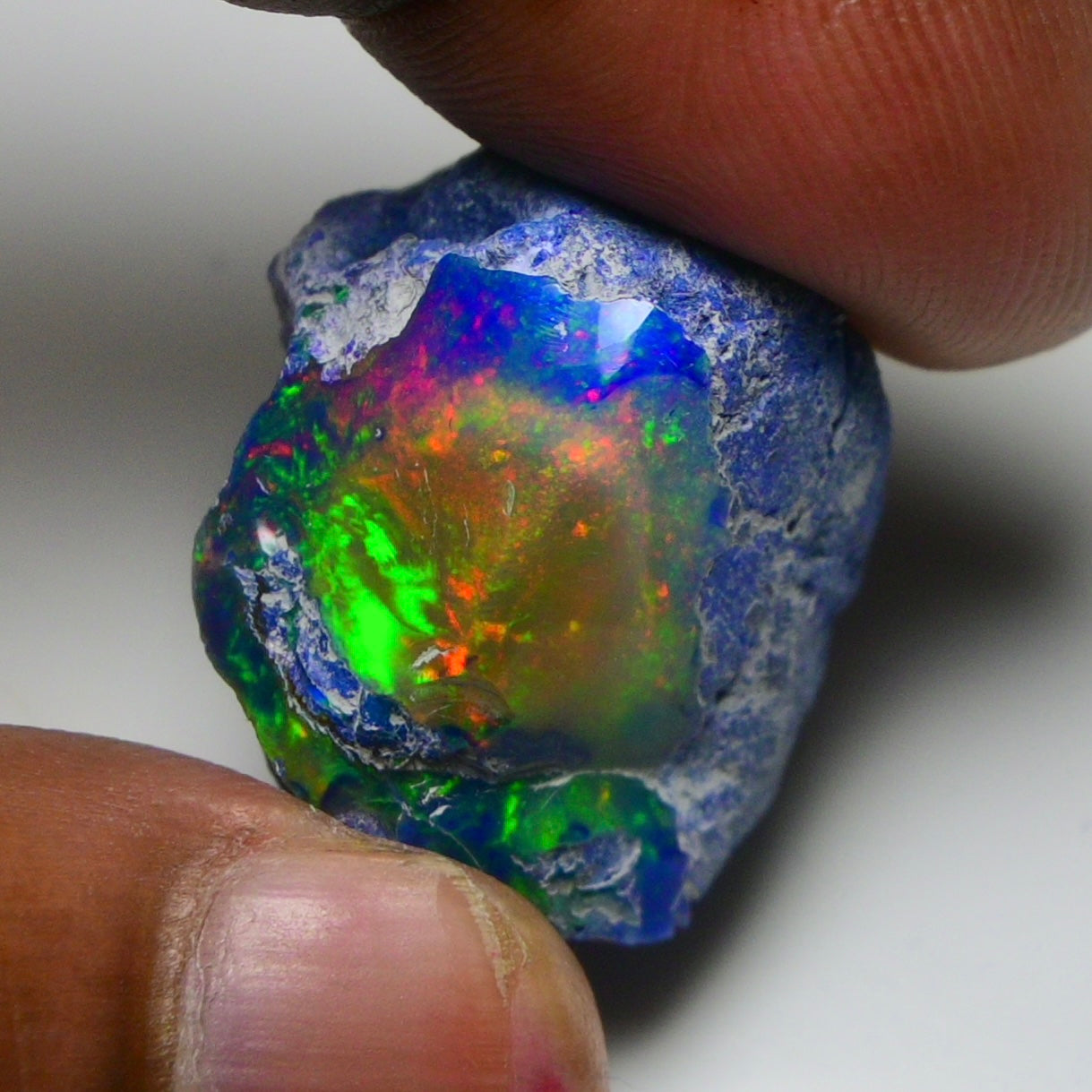 Rare Blue Opal 34.00 Carats | Natural Blue Ethiopian Opal Rough - Ready for Cutting & Jewelry!