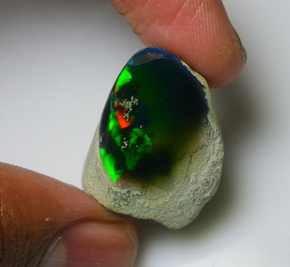 Black Opal Rough 29.70 Carats | Natural Ethiopian Opal Rough - Ready for Cutting & Jewelry | AAA Grade Opal Raw