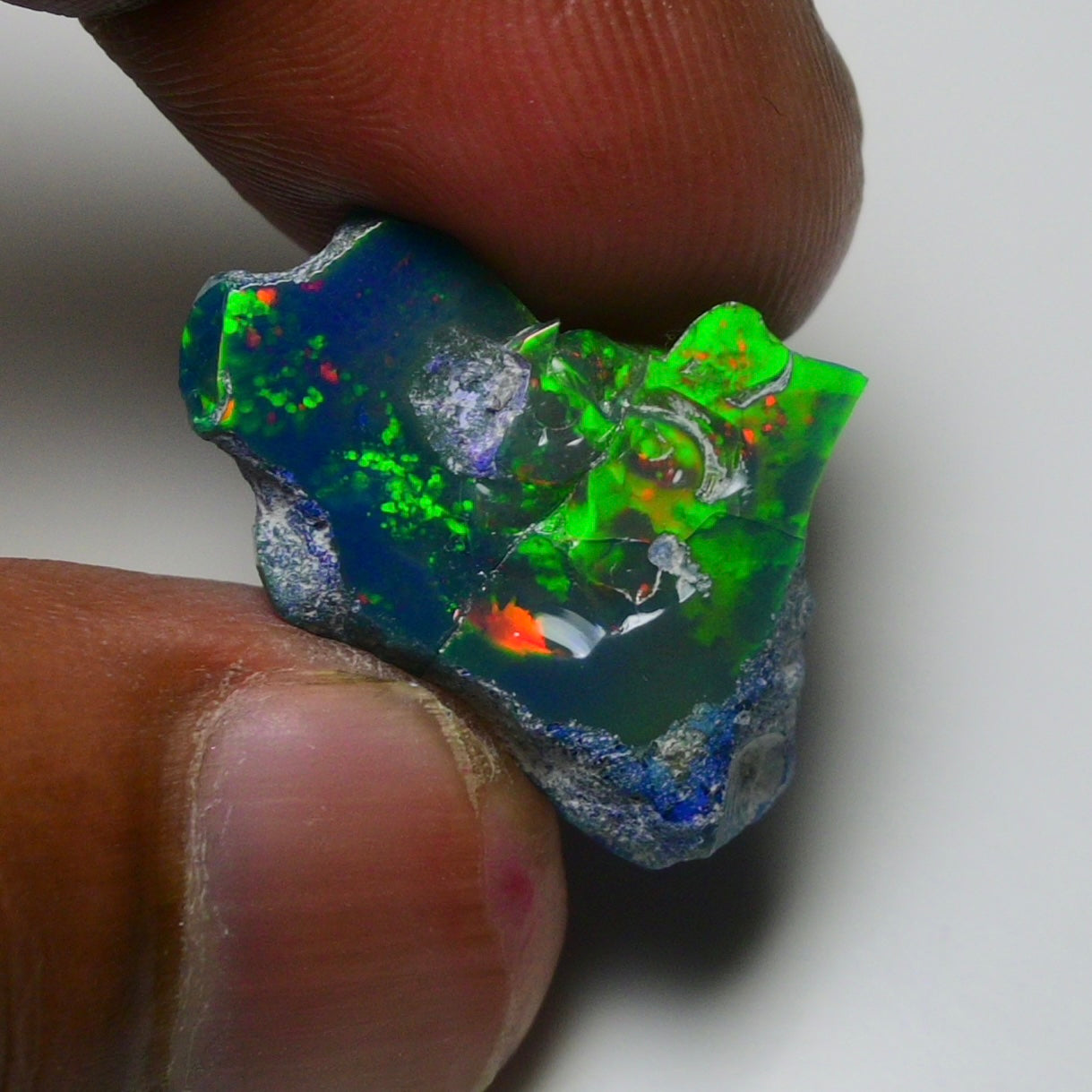 Rare Blue Opal 15.50 Carats | Natural Blue Ethiopian Opal Rough - Ready for Cutting & Jewelry!