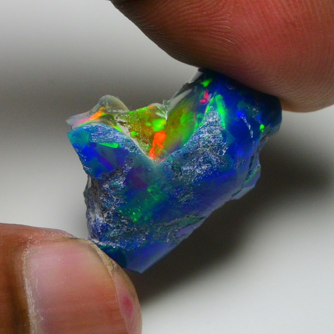 Rare Blue Opal 15.50 Carats | Natural Blue Ethiopian Opal Rough - Ready for Cutting & Jewelry!