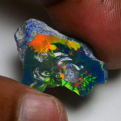 Rare Blue Opal 15.50 Carats | Natural Blue Ethiopian Opal Rough - Ready for Cutting & Jewelry!