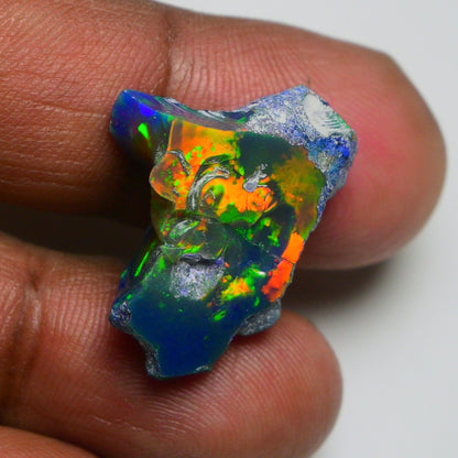 Rare Blue Opal 15.50 Carats | Natural Blue Ethiopian Opal Rough - Ready for Cutting & Jewelry!