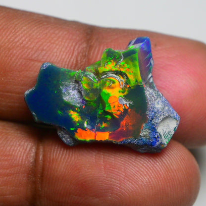 Rare Blue Opal 15.50 Carats | Natural Blue Ethiopian Opal Rough - Ready for Cutting & Jewelry!