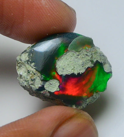 Black Opal Rough 11.25 Carats | Natural Ethiopian Opal Rough - Ready for Cutting & Jewelry | AAA Grade Opal Raw