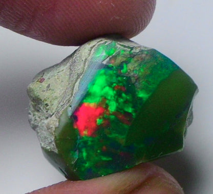 Black Opal Rough 12.35 Carats | Natural Ethiopian Opal Rough - Ready for Cutting & Jewelry | AAA Grade Opal Raw