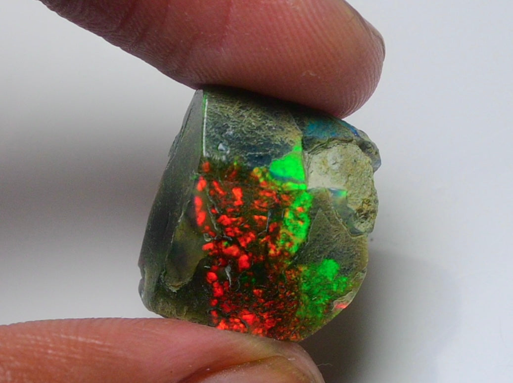 Black Opal Rough 10.90 Carats | Natural Ethiopian Opal Rough - Ready for Cutting & Jewelry | AAA Grade Opal Raw