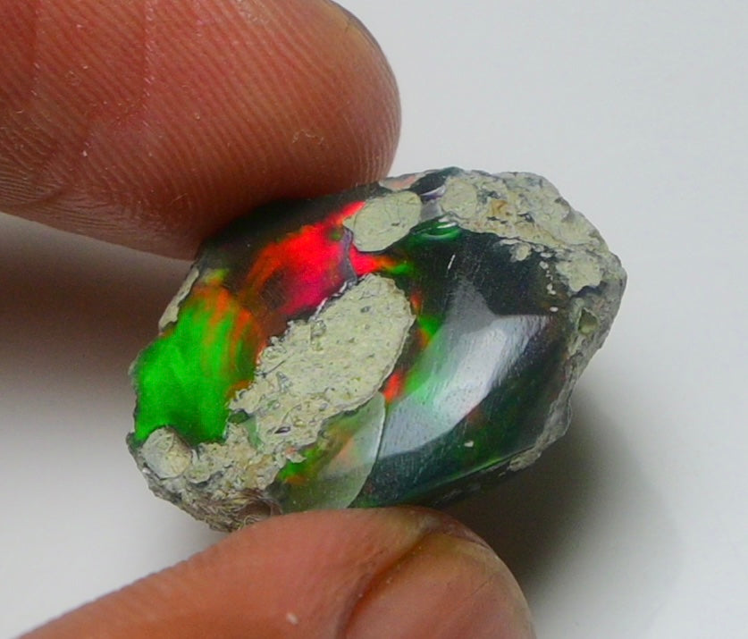 Black Opal Rough 11.25 Carats | Natural Ethiopian Opal Rough - Ready for Cutting & Jewelry | AAA Grade Opal Raw