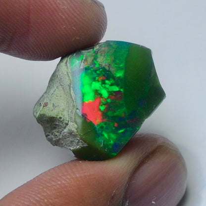 Black Opal Rough 12.35 Carats | Natural Ethiopian Opal Rough - Ready for Cutting & Jewelry | AAA Grade Opal Raw