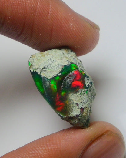 Black Opal Rough 11.25 Carats | Natural Ethiopian Opal Rough - Ready for Cutting & Jewelry | AAA Grade Opal Raw