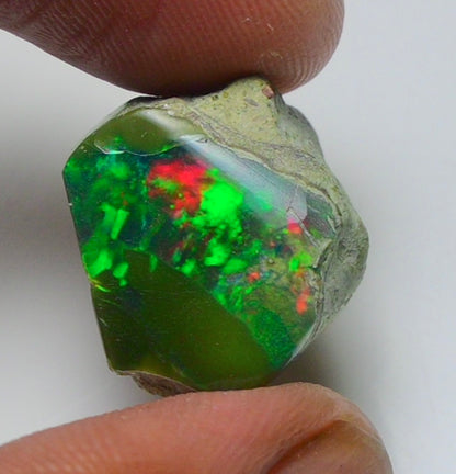 Black Opal Rough 12.35 Carats | Natural Ethiopian Opal Rough - Ready for Cutting & Jewelry | AAA Grade Opal Raw