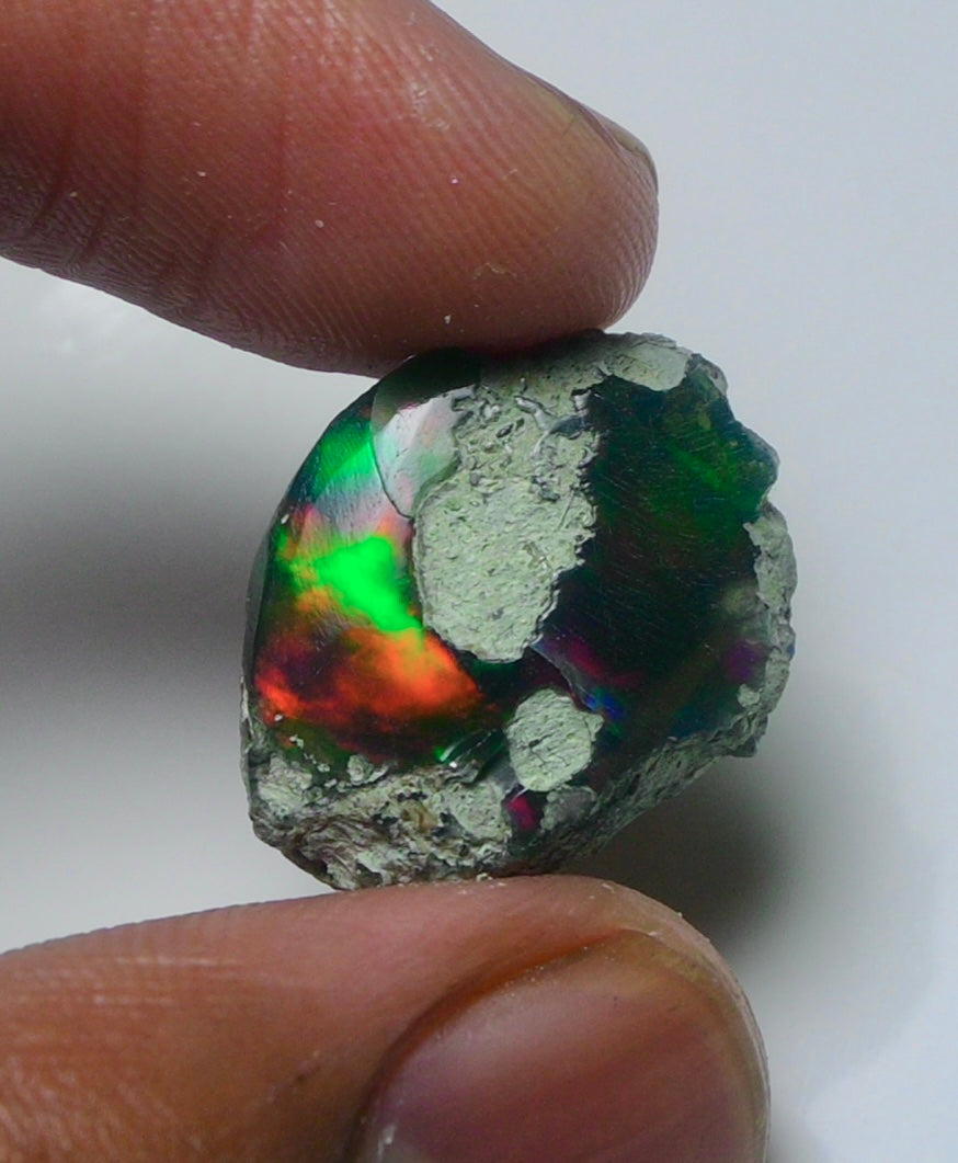 Black Opal Rough 11.25 Carats | Natural Ethiopian Opal Rough - Ready for Cutting & Jewelry | AAA Grade Opal Raw