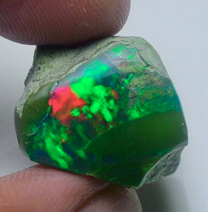 Black Opal Rough 12.35 Carats | Natural Ethiopian Opal Rough - Ready for Cutting & Jewelry | AAA Grade Opal Raw