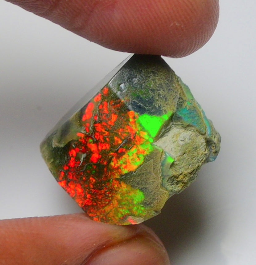 Black Opal Rough 10.90 Carats | Natural Ethiopian Opal Rough - Ready for Cutting & Jewelry | AAA Grade Opal Raw