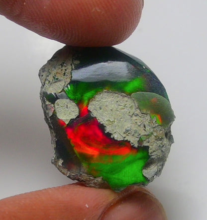 Black Opal Rough 11.25 Carats | Natural Ethiopian Opal Rough - Ready for Cutting & Jewelry | AAA Grade Opal Raw