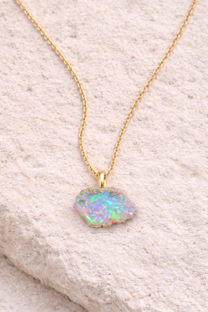 Natural Ethiopian Welo Opal Necklace in Sterling Silver or 14K Gold Filled