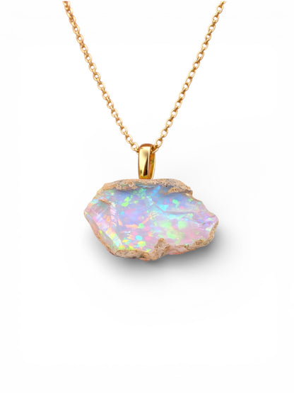 Natural Ethiopian Welo Opal Necklace in Sterling Silver or 14K Gold Filled