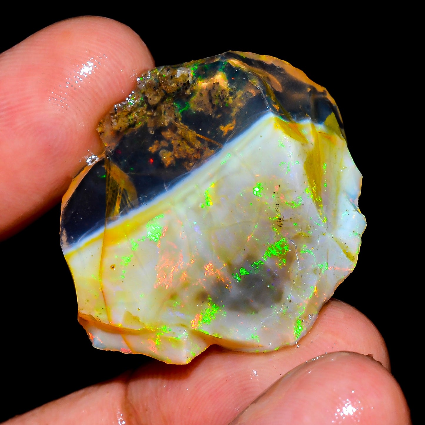 Amazing Opal Rough 31.50 Carat Natural Ethiopian Opal Raw 30x25 MM