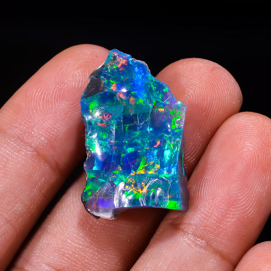 Rare Black Opal 10.05 Carats | Natural Black Ethiopian Opal Rough - Ready for Cutting & Jewelry!