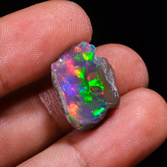 Rare Black Opal 6.05 Carats | Natural Black Ethiopian Opal Rough - Ready for Cutting & Jewelry!