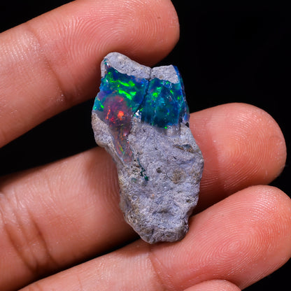Rare Black Opal 11.5 Carats | Natural Black Ethiopian Opal Rough - Ready for Cutting & Jewelry
