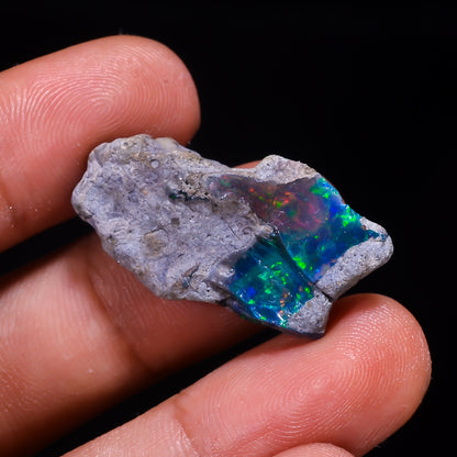 Rare Black Opal 11.5 Carats | Natural Black Ethiopian Opal Rough - Ready for Cutting & Jewelry