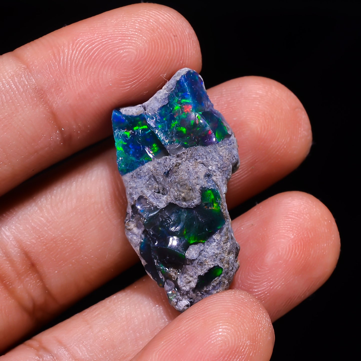 Rare Black Opal 11.5 Carats | Natural Black Ethiopian Opal Rough - Ready for Cutting & Jewelry