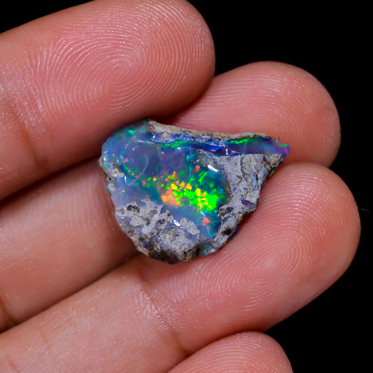 Rare Black Opal 5.5 Carats | Natural Black Ethiopian Opal Rough - Ready for Cutting & Jewelry