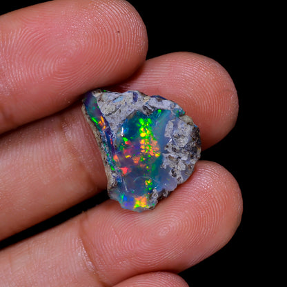 Rare Black Opal 5.5 Carats | Natural Black Ethiopian Opal Rough - Ready for Cutting & Jewelry