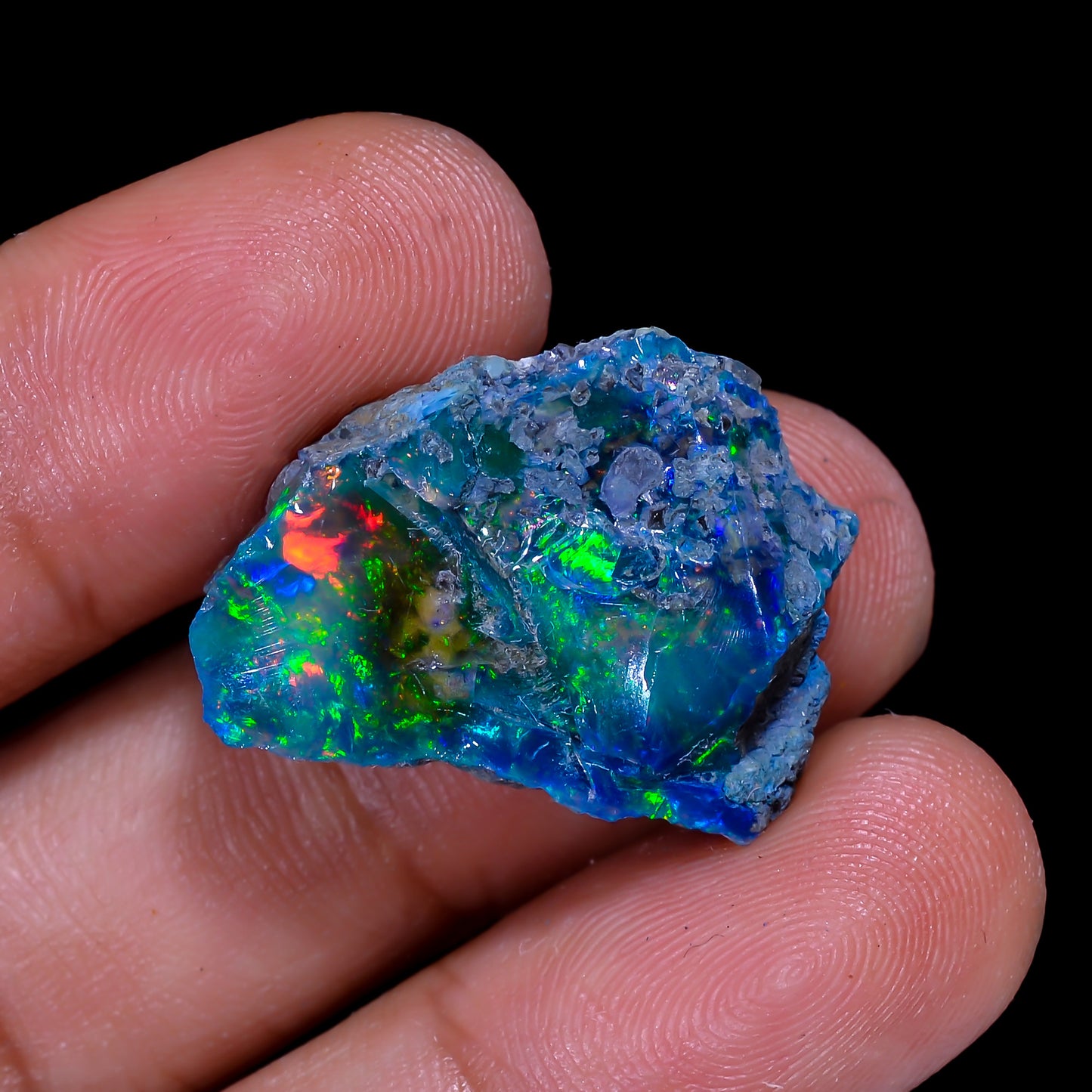 Rare Black Opal 14.00 Carats | Natural Black Ethiopian Opal Rough - Ready for Cutting & Jewelry