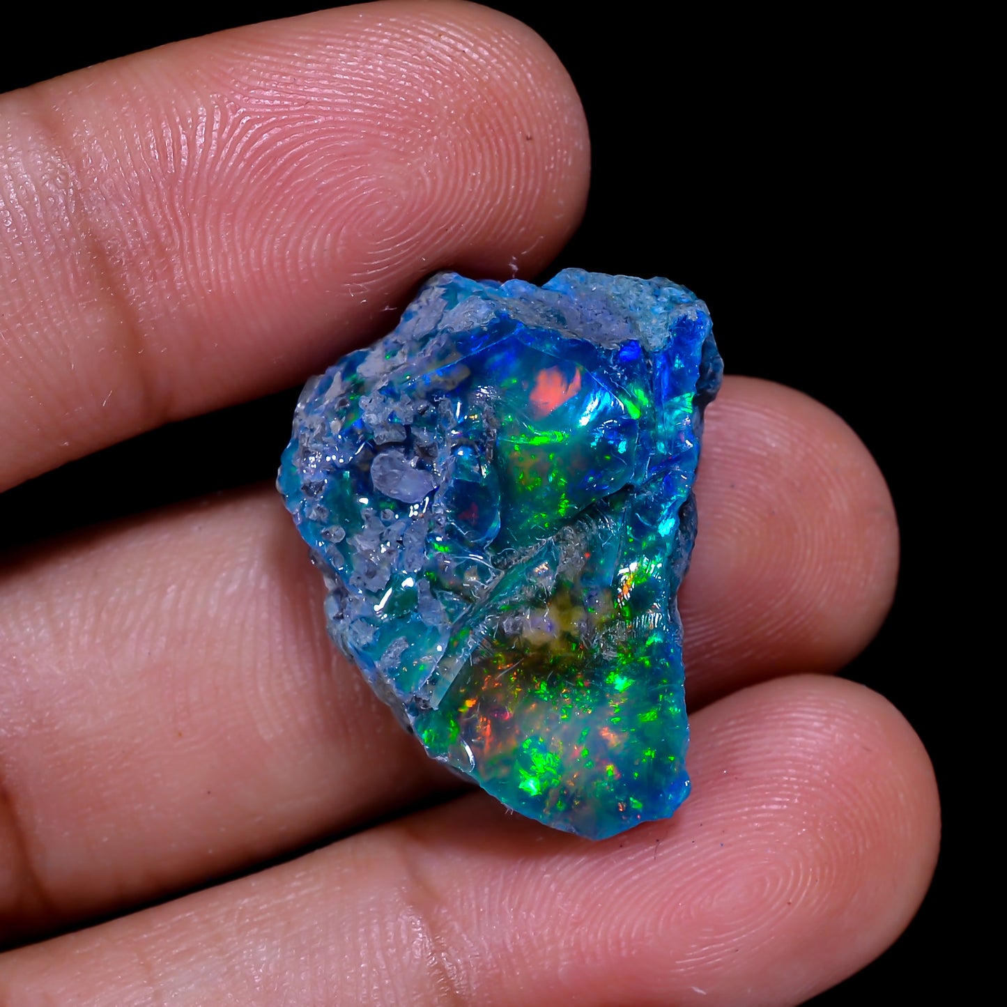 Rare Black Opal 14.00 Carats | Natural Black Ethiopian Opal Rough - Ready for Cutting & Jewelry