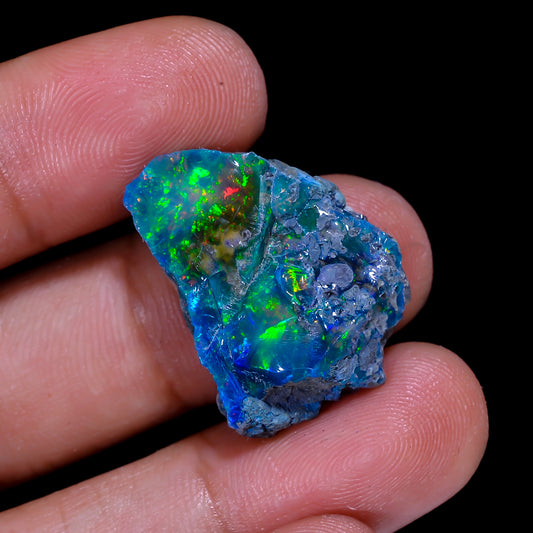 Rare Black Opal 14.00 Carats | Natural Black Ethiopian Opal Rough - Ready for Cutting & Jewelry