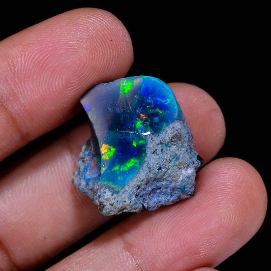 Rare Black Opal 14.00 Carats | Natural Black Ethiopian Opal Rough - Ready for Cutting & Jewelry