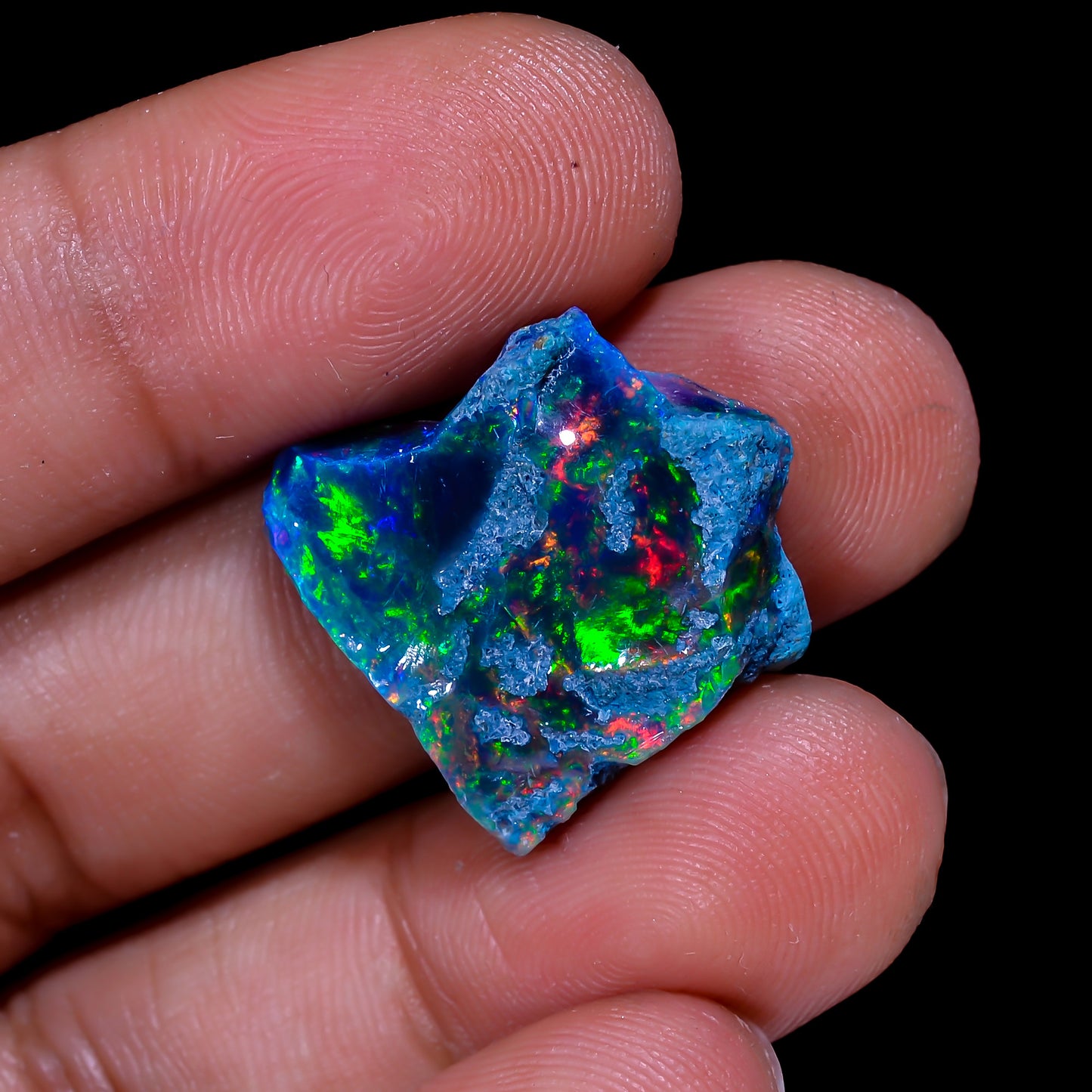 Rare Black Opal 9.00 Carats | Natural Black Ethiopian Opal Rough - Ready for Cutting & Jewelry