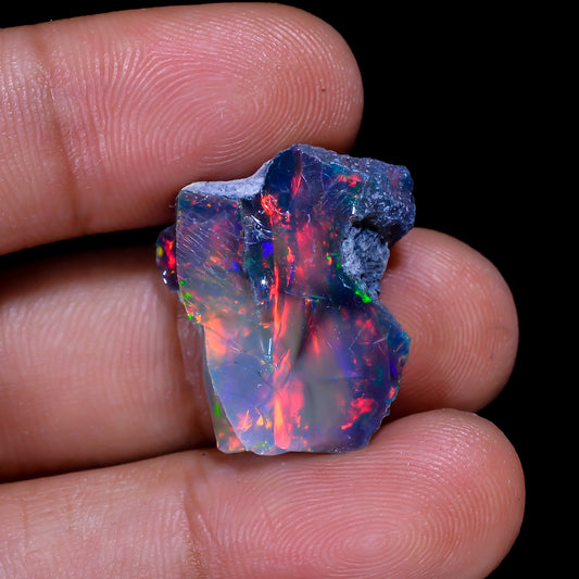 Rare Black Opal 11.00 Carats | Natural Black Ethiopian Opal Rough - Ready for Cutting & Jewelry
