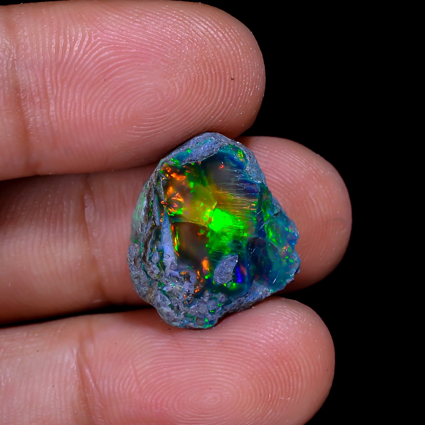 Rare Black Opal 6.00 Carats | Natural Black Ethiopian Opal Rough - Ready for Cutting & Jewelry