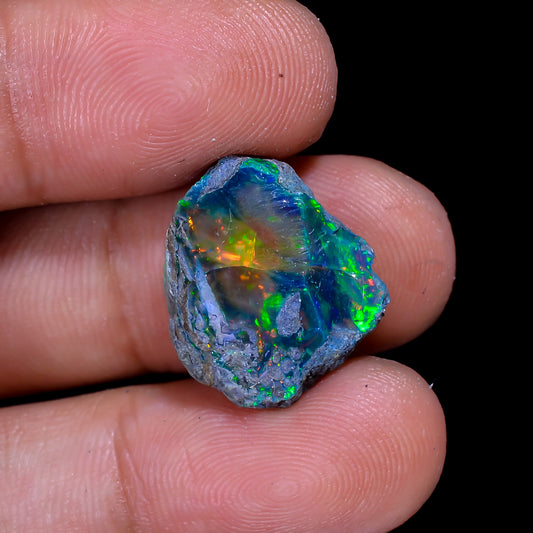 Rare Black Opal 6.00 Carats | Natural Black Ethiopian Opal Rough - Ready for Cutting & Jewelry