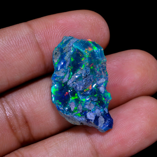 Rare Black Opal 8.5 Carats | Natural Black Ethiopian Opal Rough - Ready for Cutting & Jewelry