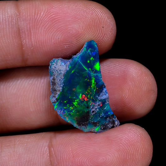 Rare Black Opal 7.00 Carats | Natural Black Ethiopian Opal Rough - Ready for Cutting & Jewelry