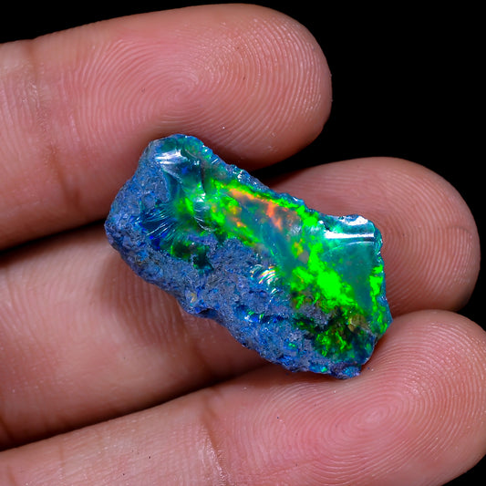 Rare Black Opal 7.00 Carats | Natural Black Ethiopian Opal Rough - Ready for Cutting & Jewelry