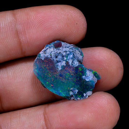 Rare Black Opal 9.5 Carats | Natural Black Ethiopian Opal Rough - Ready for Cutting & Jewelry