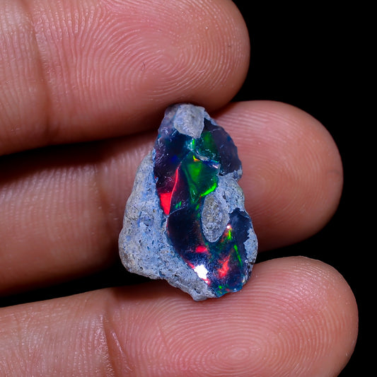 Rare Black Opal 5.00 Carats | Natural Black Ethiopian Opal Rough - Ready for Cutting & Jewelry