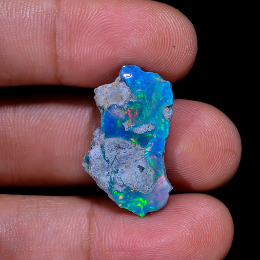 Rare Black Opal 6.5 Carats | Natural Black Ethiopian Opal Rough - Ready for Cutting & Jewelry