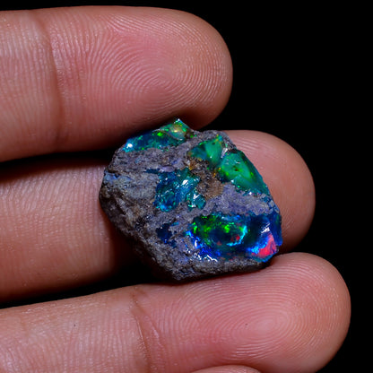Rare Black Opal 8.5 Carats | Natural Black Ethiopian Opal Rough - Ready for Cutting & Jewelry