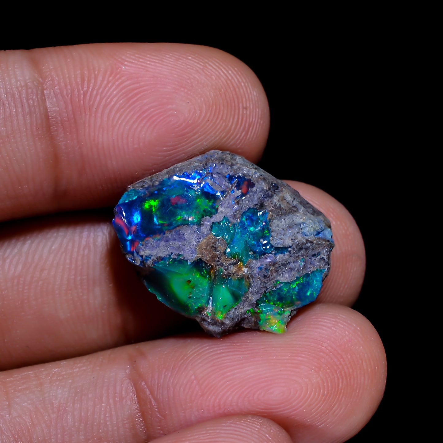Rare Black Opal 8.5 Carats | Natural Black Ethiopian Opal Rough - Ready for Cutting & Jewelry
